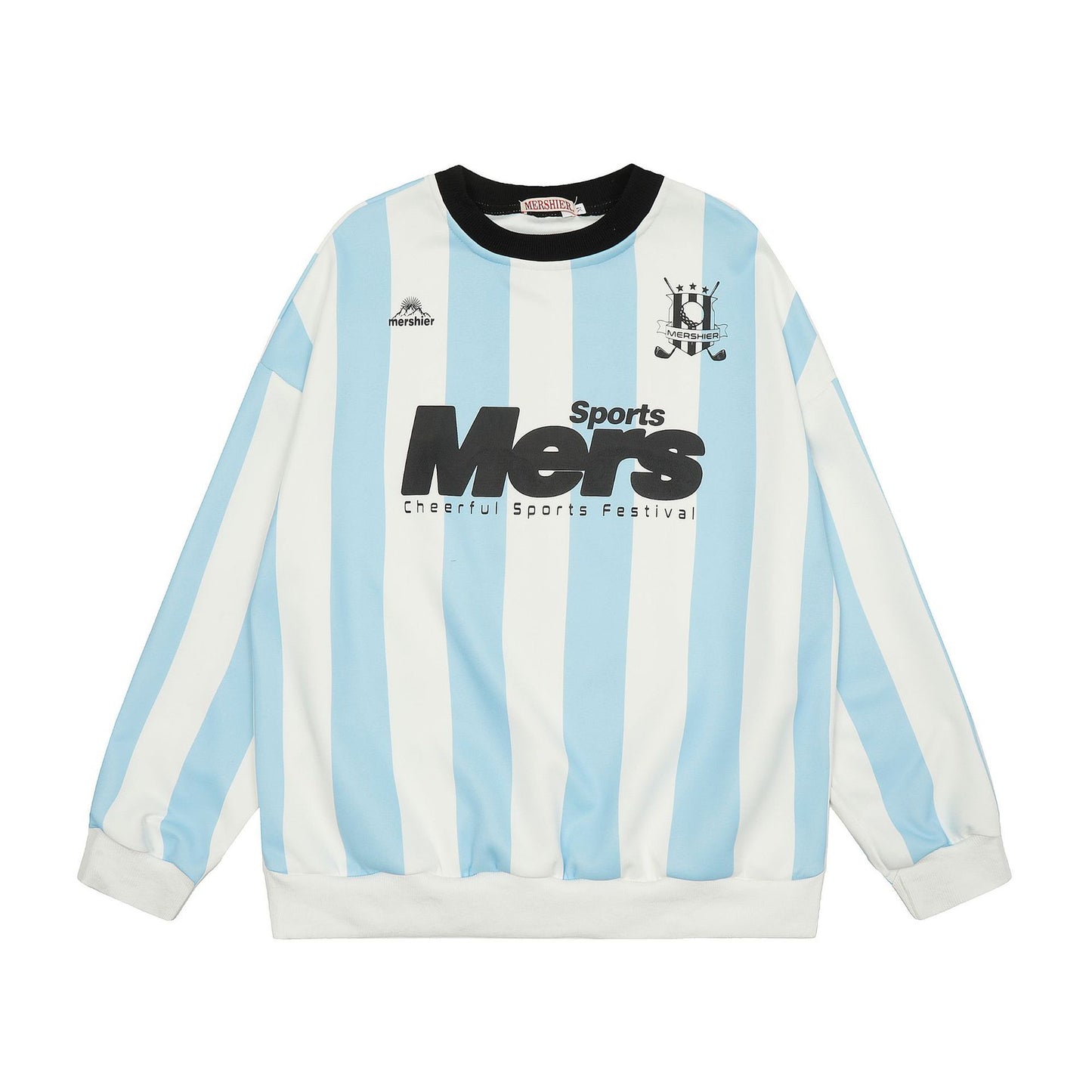 American Striped Ball Dress Sweat Men's And Women's Loose Retro Jerseyfit Sports Top 2024 New