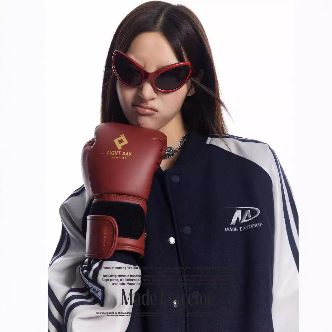 Autumn And Winter American Retro Color-block Pu Leather Sleeve Street Jacket Sports Baseball Suit Jacket For Men And Women