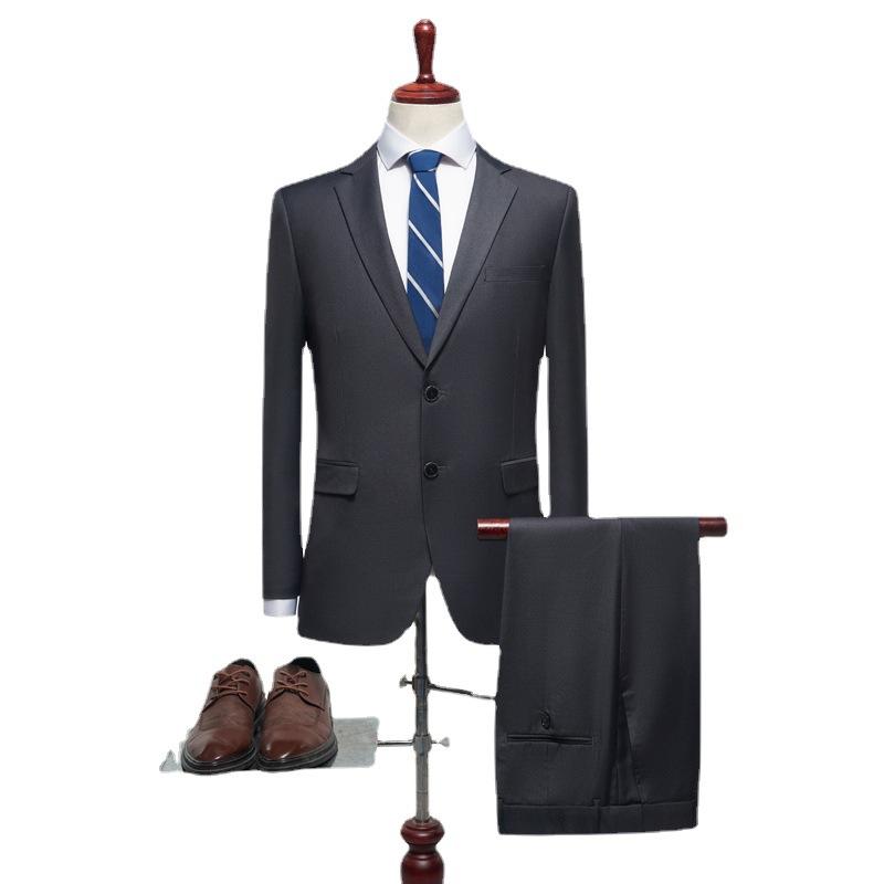 Black Elegant Suit Suit Men's Two-Piece Korean Style Slim-Fit Work Small Suit Best Man Groom Wedding Dress