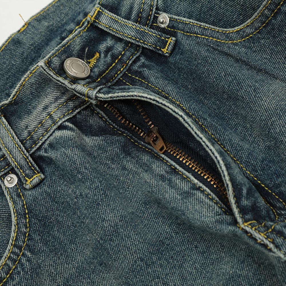 American Style Retro Wash-up Old Jeans Men's Loose Wide-leg All-match Dad Pants Instagram Street Trendy Straight Pants
