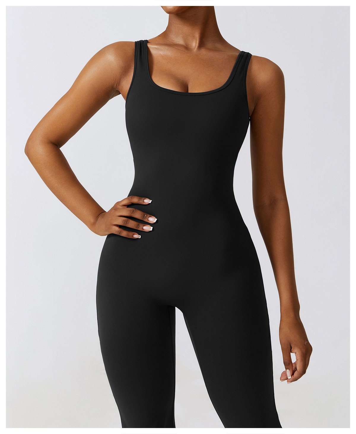 The United States Hollow-out Back Jumpsuit Peach Hip-lifting Sports Fitness Suit Micro-hora Jumpsuit Yoga Suit
