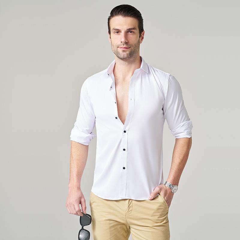 Men's Shirt 2024 New Business Casual Shirt Men's Top Long Sleeve All-match Ruffian Handsome High-end Summer Men's Wear