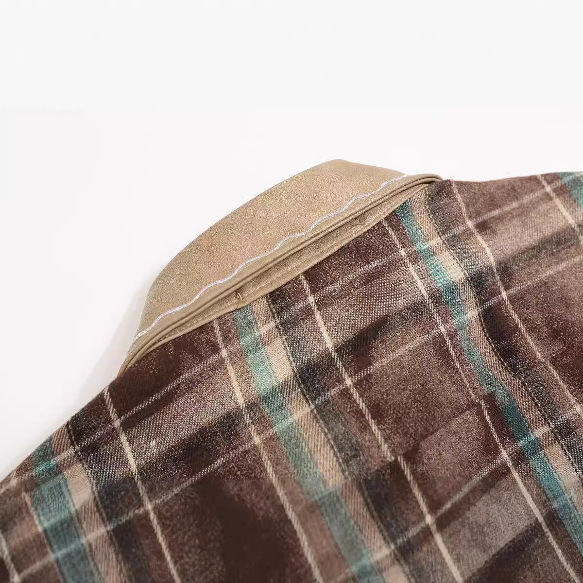 Autumn 2024 New Style Washed Dirty Dye Plaid Embroidered Vintage Plaid Shirt For Men And Women Lazy Style