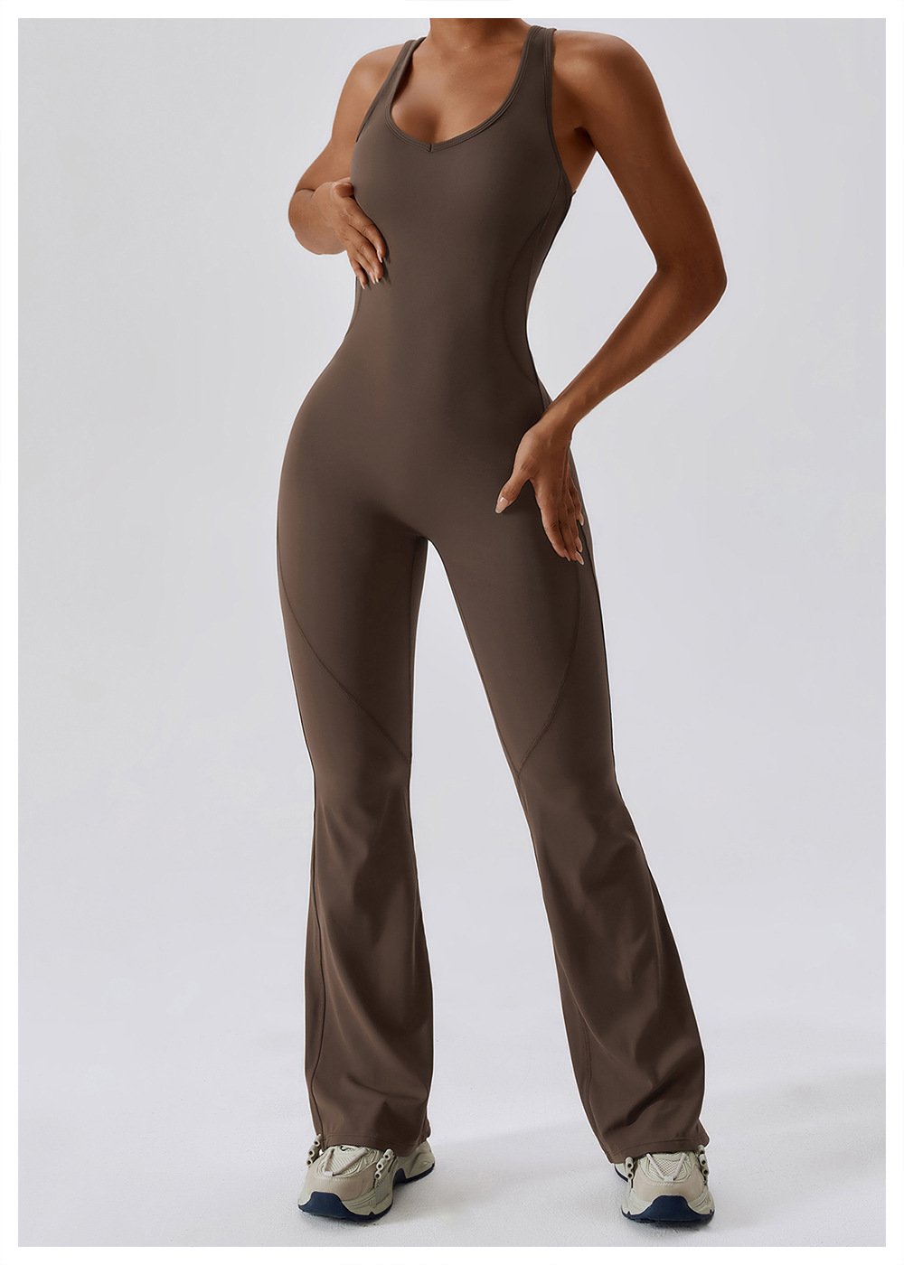 European And American Quick-drying Tight-fitting Yoga Suit Dance Sports Fitness Suit Hip-lifting And Abdominal-tightening Micro-hora Lianhe Yoga Suit 8117