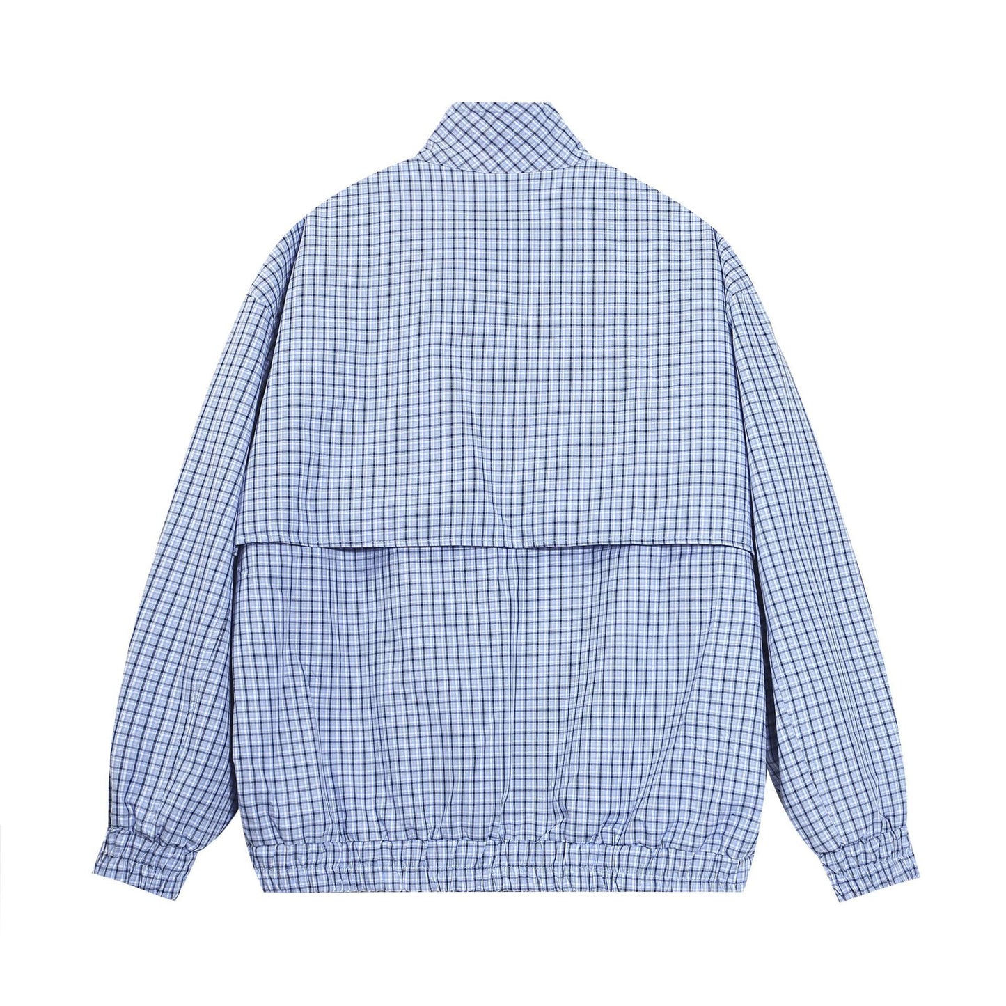 American Style Vintage Embroidered Cartoon Plaid Vertical Collar Jacket Men's Autumn Design Sense Zipper Commuter Jacket