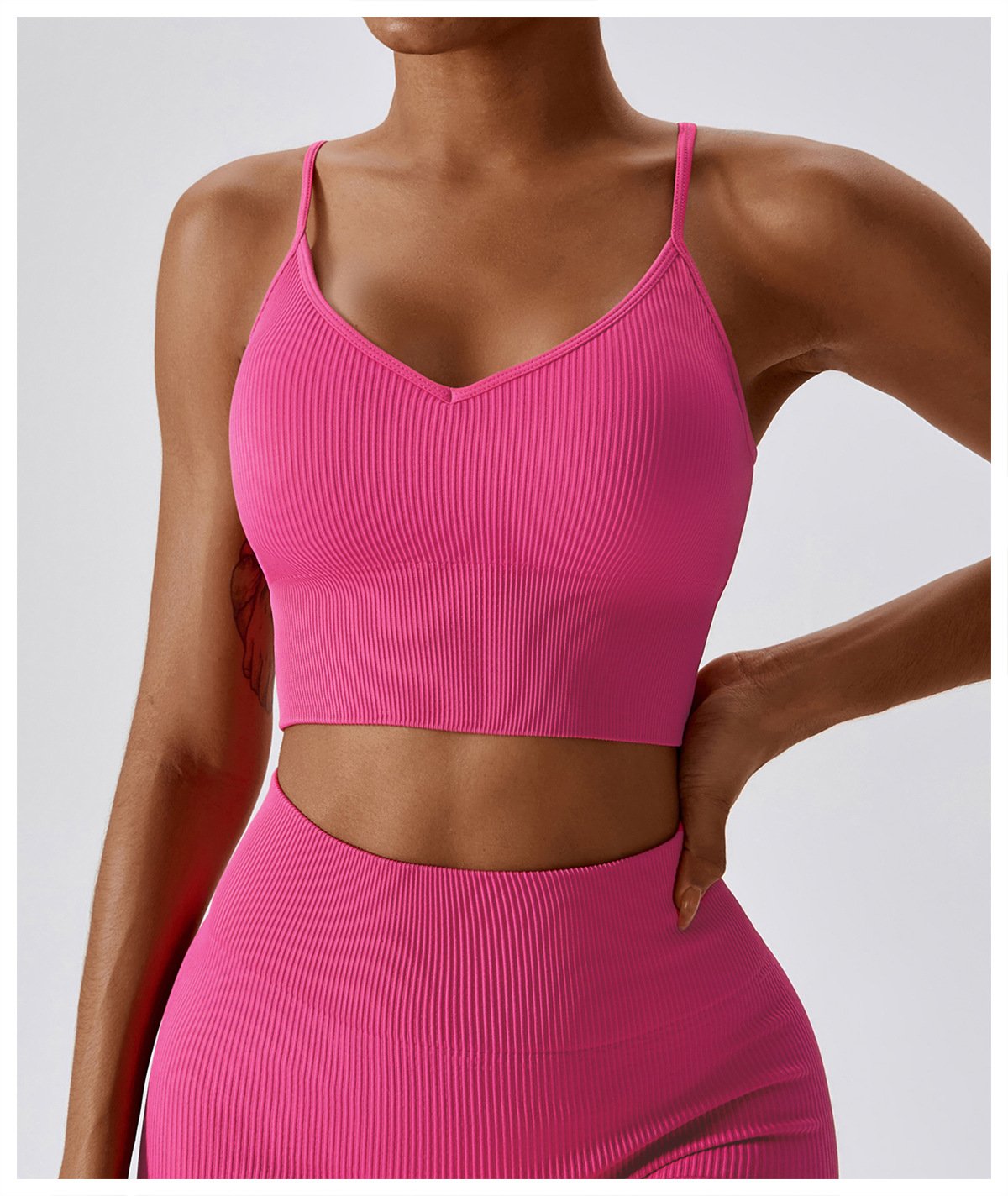European And American Seamless Yoga Bra Outer Wear Running Sports Underwear Quick-drying Tight Fitness Yoga Clothing Women's 6866