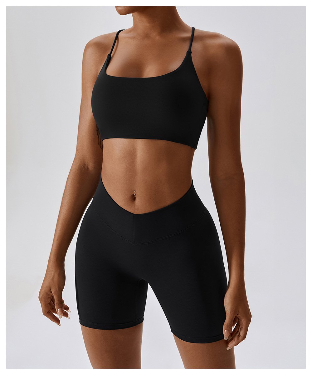 European And American Summer Shockproof Naked Yoga Bra Outer Wear Running Fitness Sports Underwear Beauty Back Yoga Vest 8233