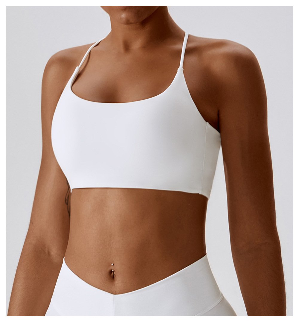 European And American Summer Shockproof Naked Yoga Bra Outer Wear Running Fitness Sports Underwear Beauty Back Yoga Vest 8233