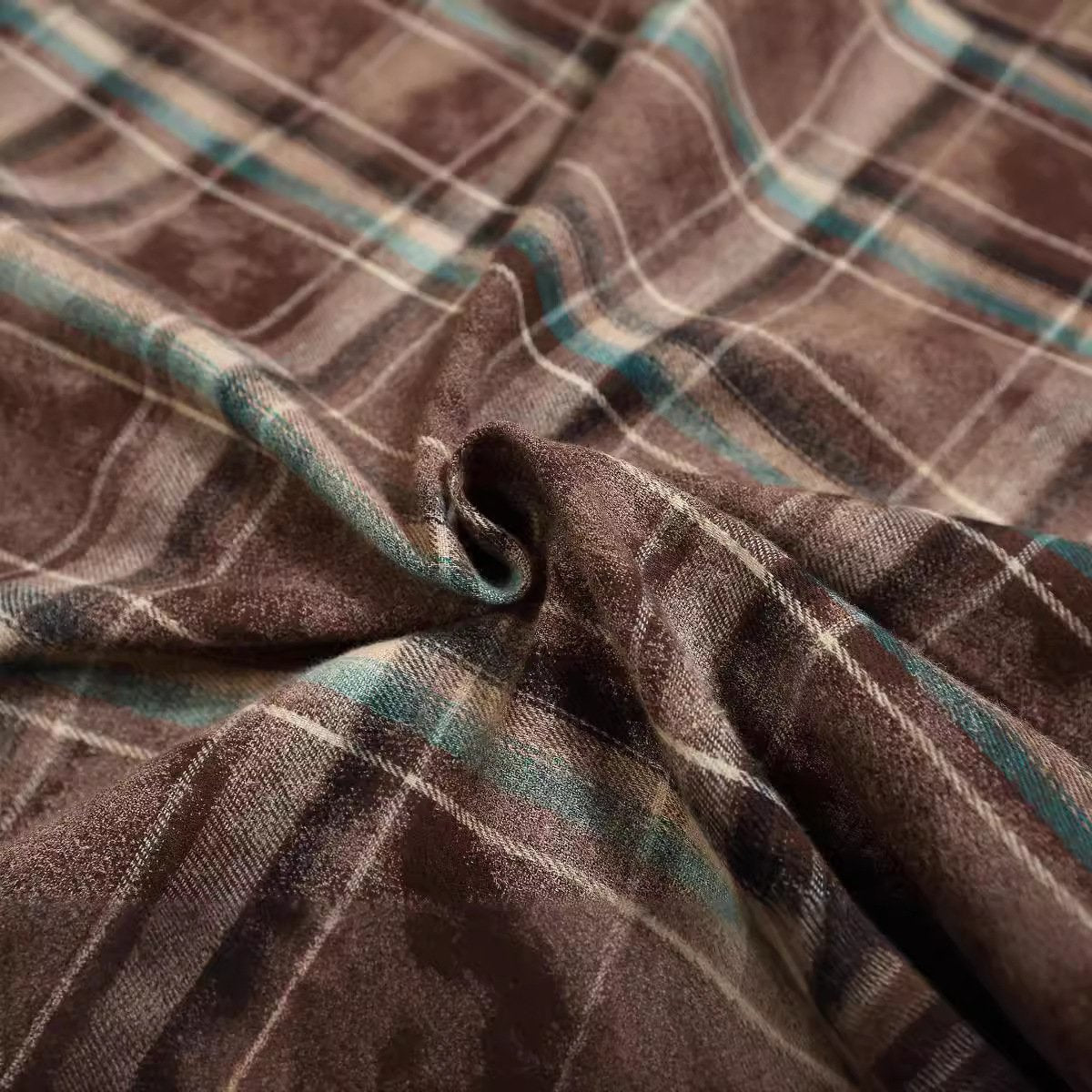 Autumn 2024 New Style Washed Dirty Dye Plaid Embroidered Vintage Plaid Shirt For Men And Women Lazy Style