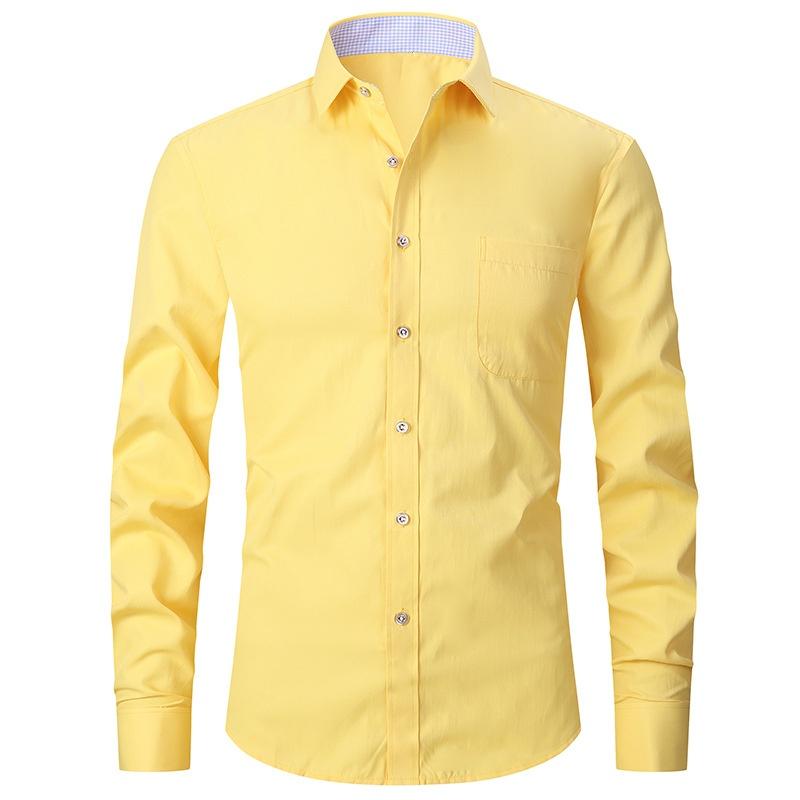 2024 New Amazon Men's Suit Shirt Business Shirt French Cufflinks Long Sleeve Shirt Men's Summer High-end Sense