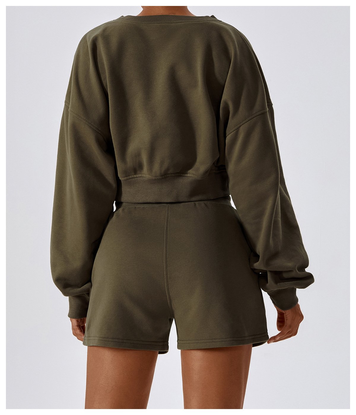 European And American Loose Long Sleeve Sports Sweat Outdoor Warm V-neck Pullover All-match Casual Sweat Top 8235