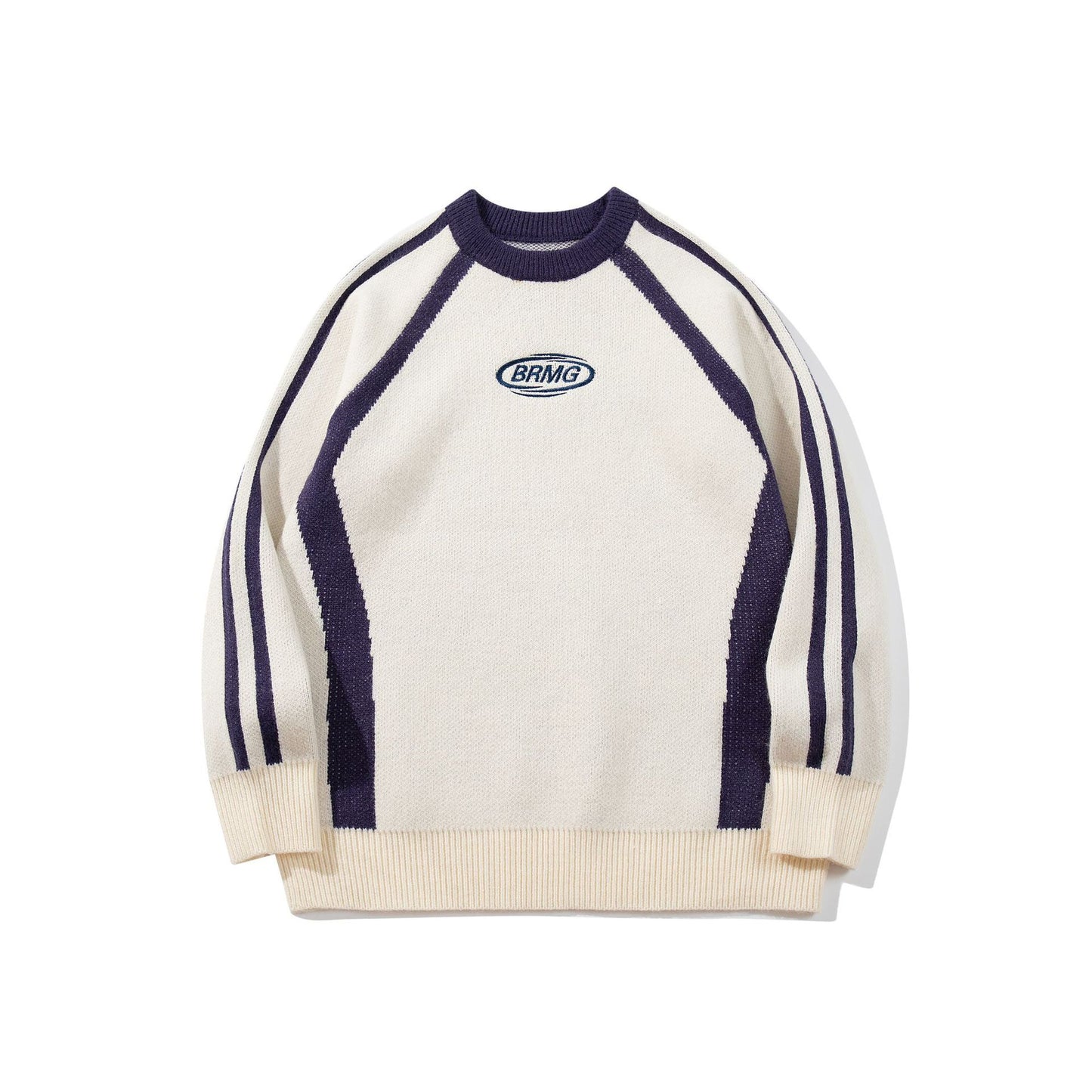 Hip-Hop Retro Hiphop Color Contrast Three Bars Sports Top American Fashion Brand Couple Casual Sweater