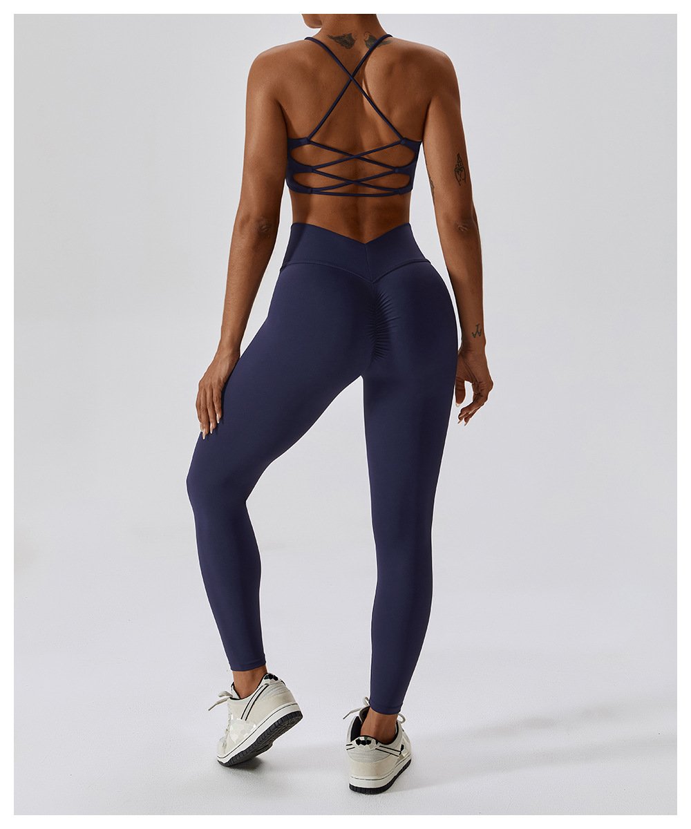 European And American Summer Shockproof Naked Yoga Bra Outer Wear Running Fitness Sports Underwear Beauty Back Yoga Vest 8233