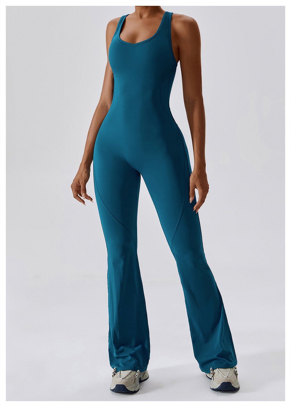 European And American Quick-drying Tight-fitting Yoga Suit Dance Sports Fitness Suit Hip-lifting And Abdominal-tightening Micro-hora Lianhe Yoga Suit 8117