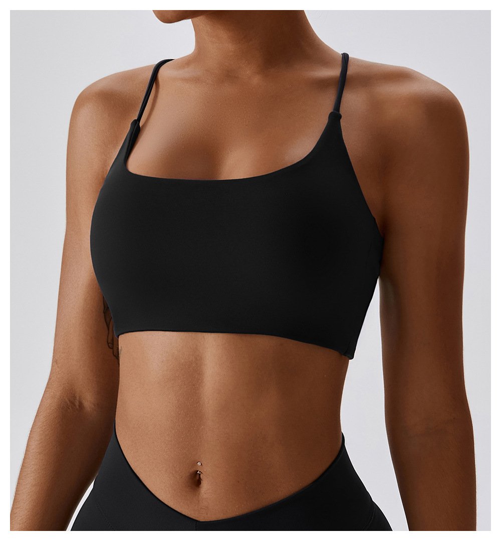 European And American Summer Shockproof Naked Yoga Bra Outer Wear Running Fitness Sports Underwear Beauty Back Yoga Vest 8233