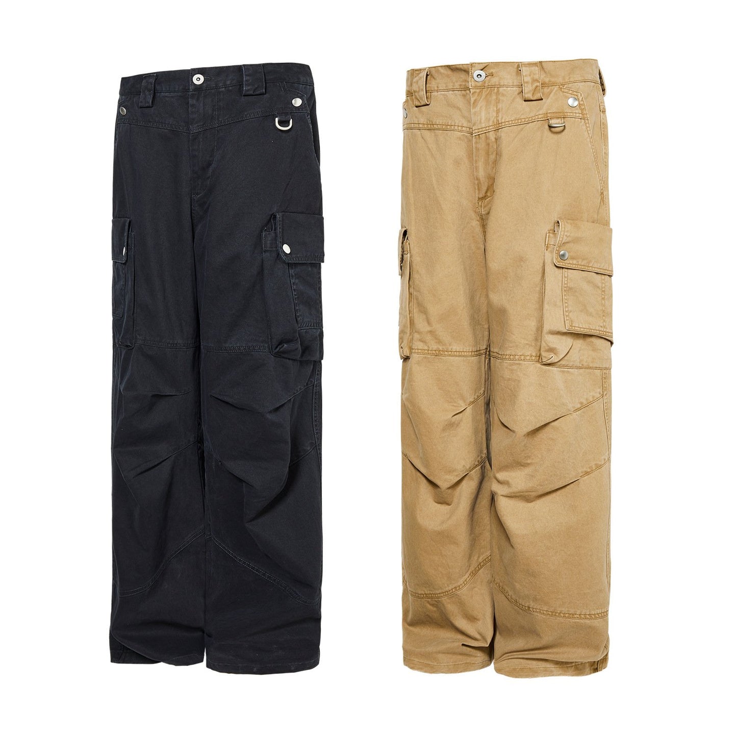 Autumn Wash American Casual Retro Multi-Pocket Crane Pants Street Loose Straight Pants