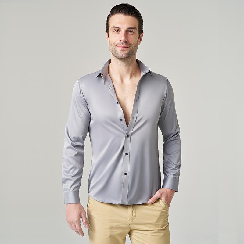 Men's Shirt 2024 New Business Casual Shirt Men's Top Long Sleeve All-match Ruffian Handsome High-end Summer Men's Wear