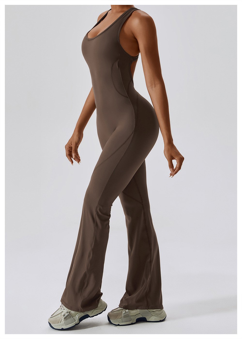 European And American Quick-drying Tight-fitting Yoga Suit Dance Sports Fitness Suit Hip-lifting And Abdominal-tightening Micro-hora Lianhe Yoga Suit 8117