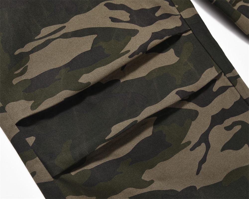 Workwear Camouflage Pants Men's American Style Street Military Style Outdoor Camouflage Pants Pleated Casual Straight Drawstring Trendy Trousers