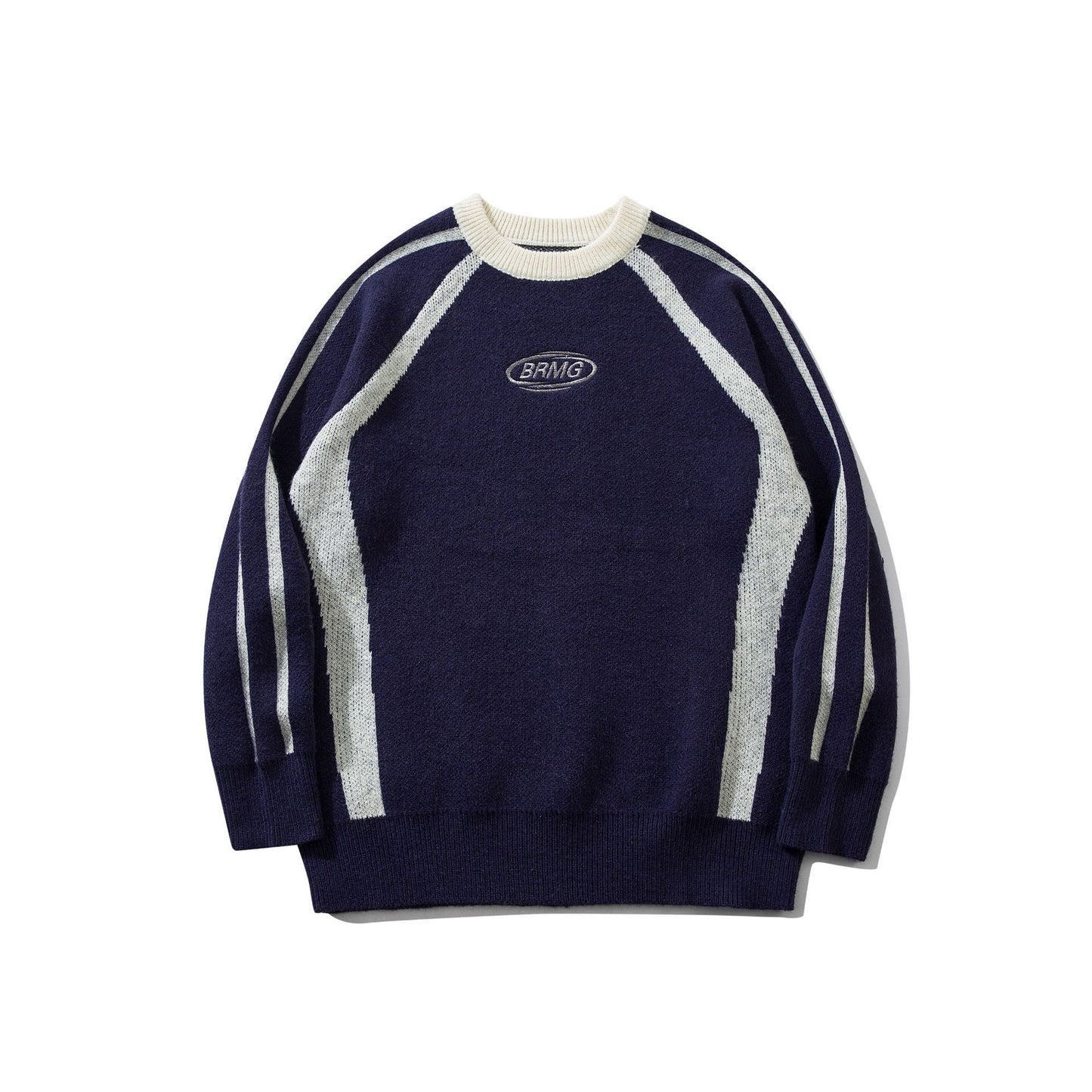 Hip-Hop Retro Hiphop Color Contrast Three Bars Sports Top American Fashion Brand Couple Casual Sweater
