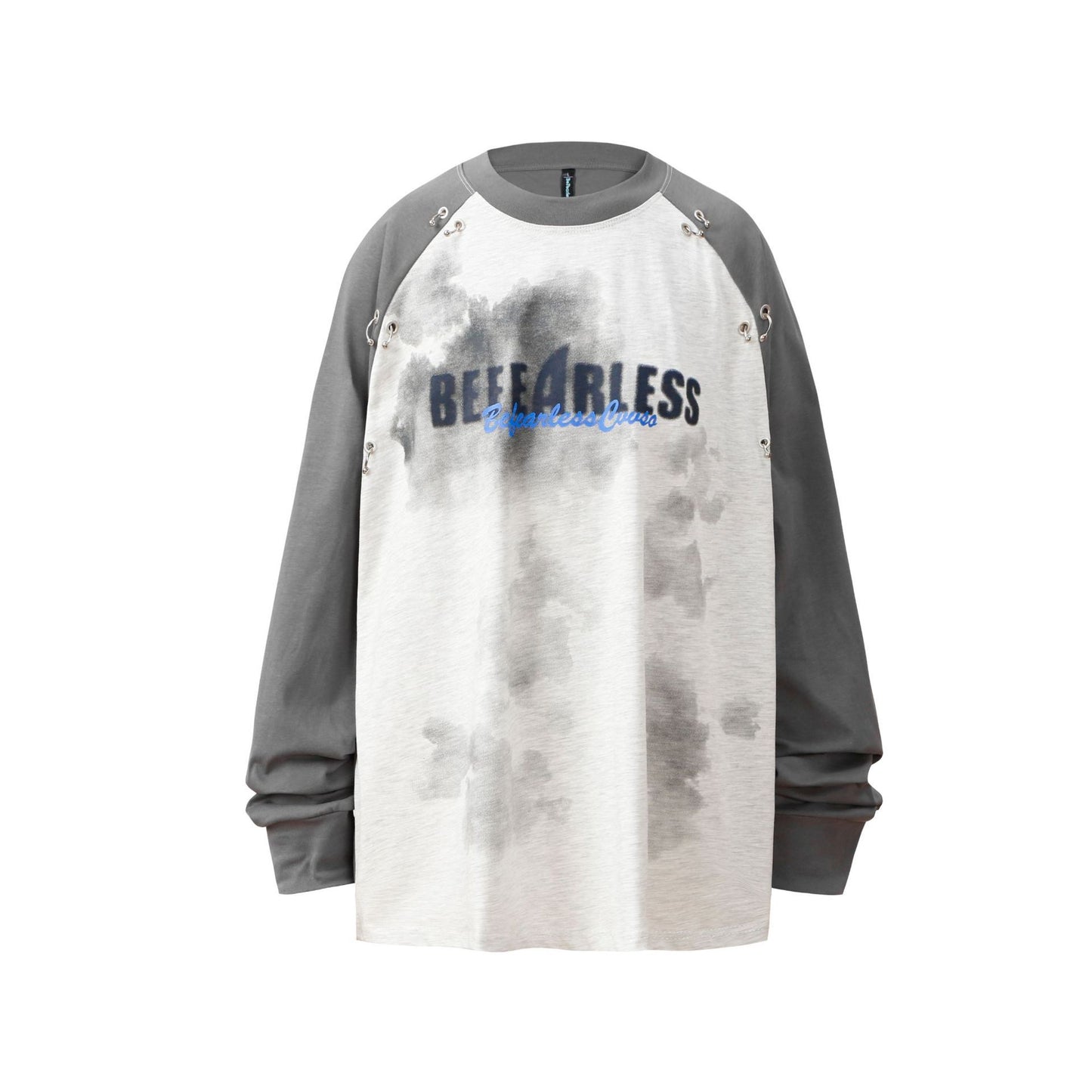 Niche Design Sense Buckle Stitching Long-sleeved T-shirt Men's And Women's Oversize College Style Couple's Top