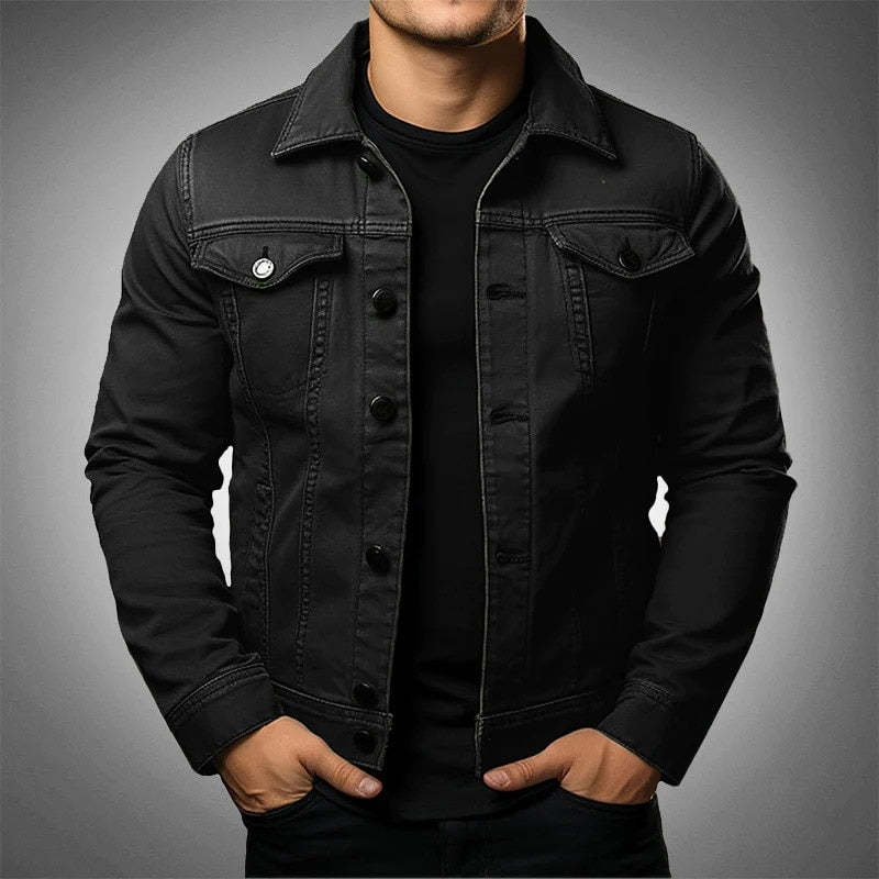 Men's Jacket Denim Coat Tooling Solid Color Thick Coat