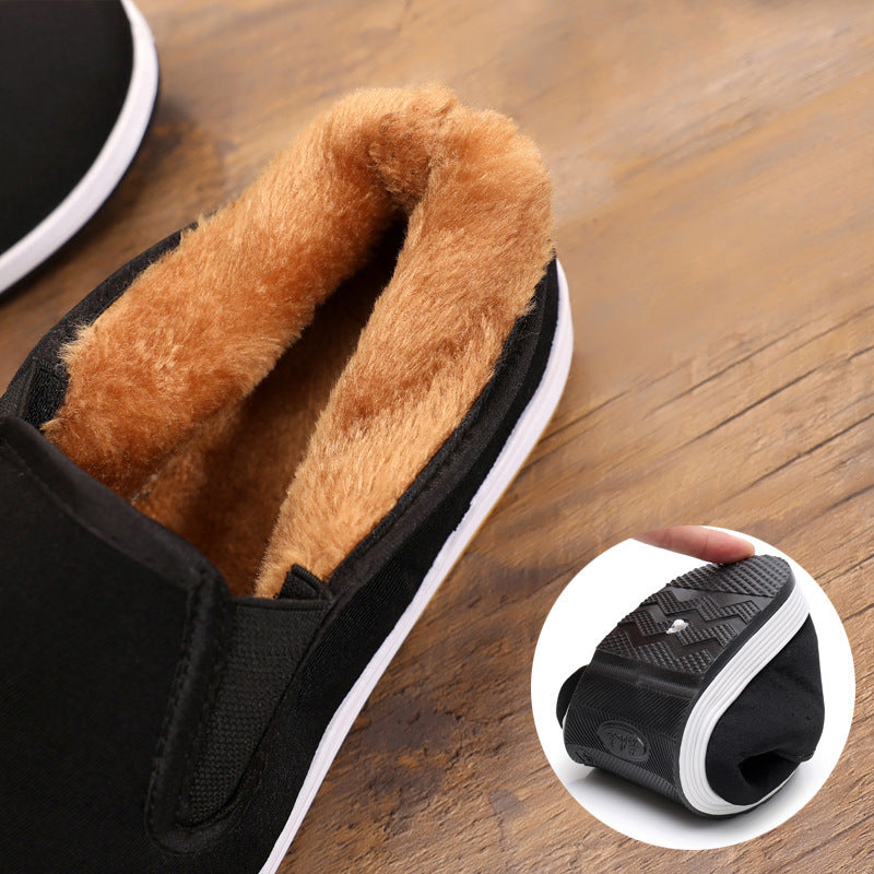 Cloth Shoes With Velvet And Thick Two Cotton Shoes For Men Injection Molding