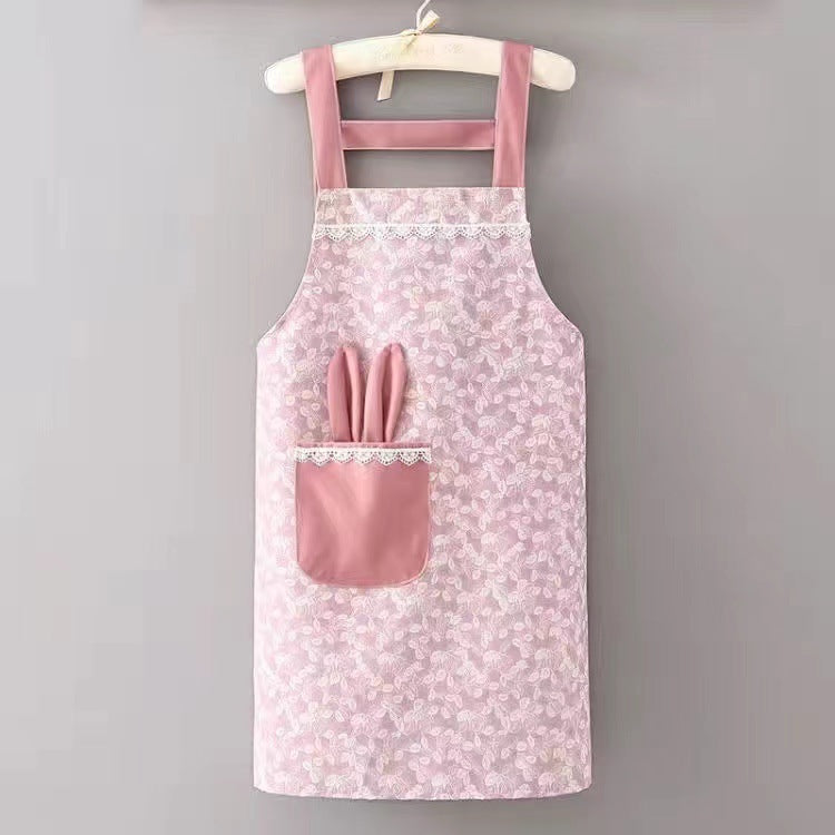 Cute Rabbit Ears Work Korean Version Cooking Apron