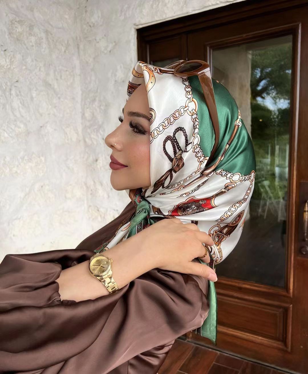 Silk Scarf 90cm Satin Malay Casual Scarf