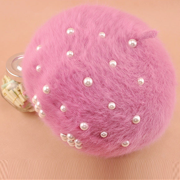 Women's Winter Korean Hats Trendy Pearl Rabbit Fur