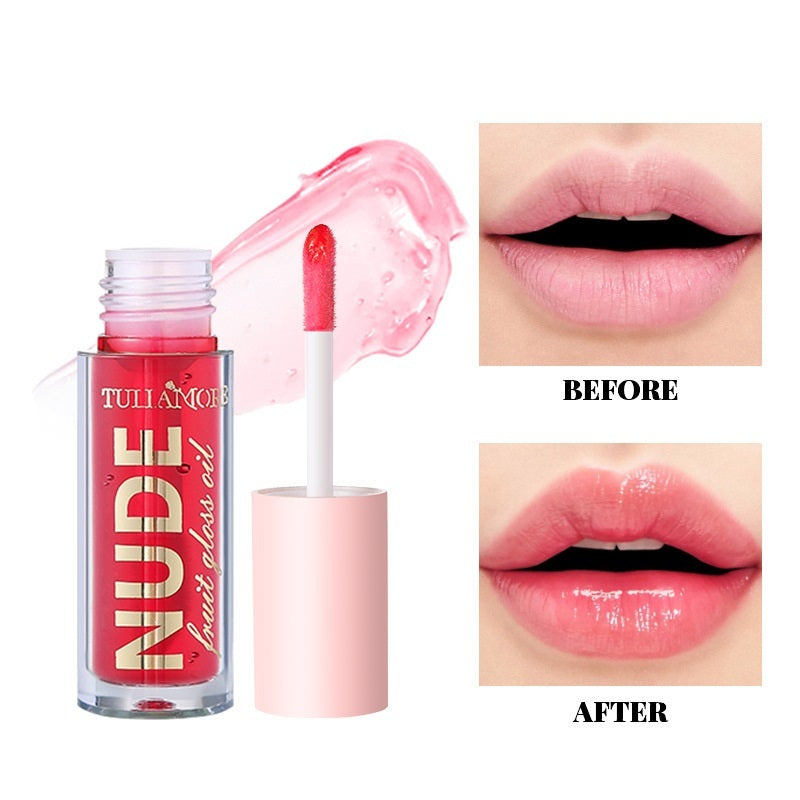 Temperature Change Fruit Lip Gloss Mirror Water Light Lip Lacquer