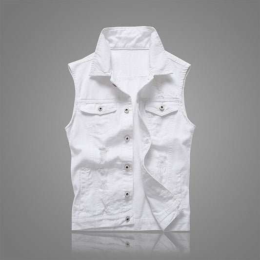 New Korean style slim men's denim vest