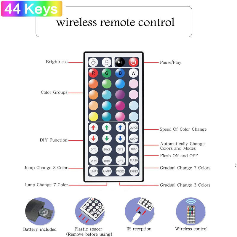 LED Strip Lights Lamp 5050 RGB Flexible Tape Diode 5M Controller Room Decor TV Computer BackLight Decoration Christmas