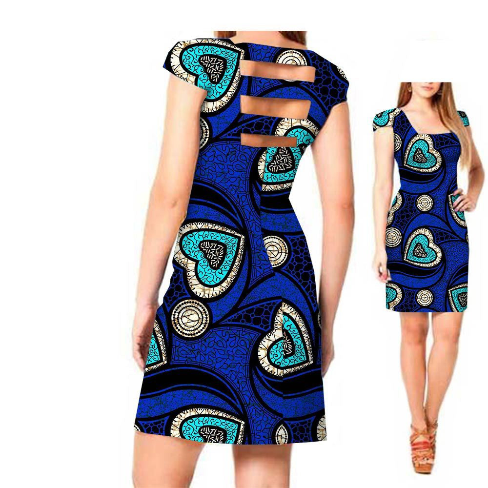 African ethnic print batik dress