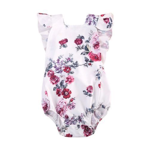 Martina Floral Romper Girls Baby White Floral Haber Baby Baby New Lace Embroidered One Piece