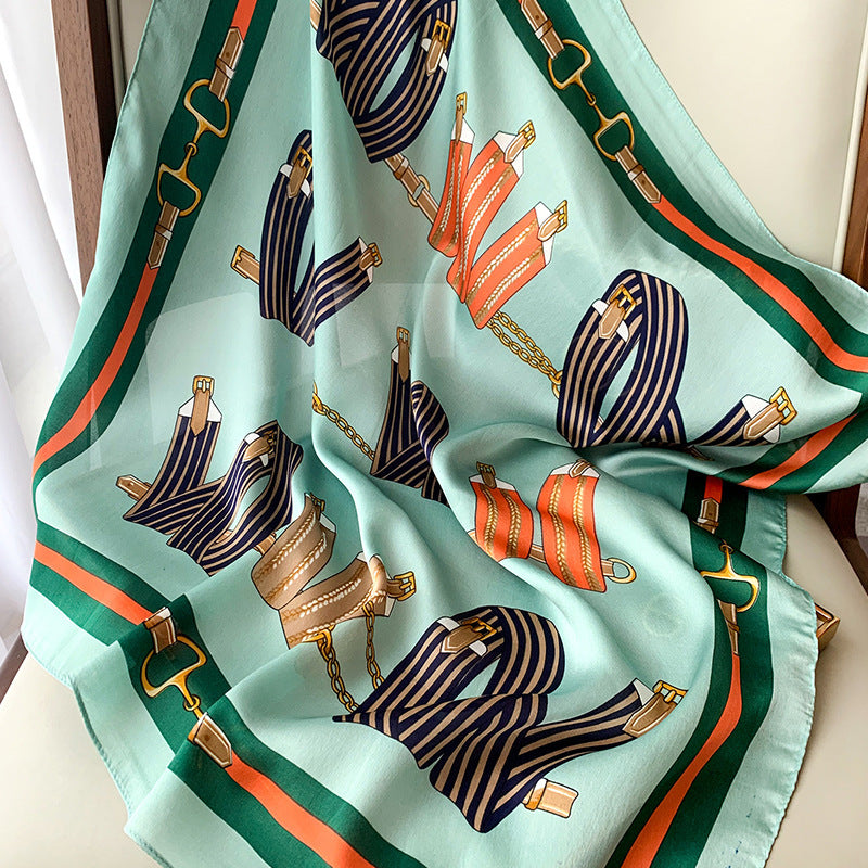 Artificial Silk Decorative Scarf Sunscreen Shawl Scarf