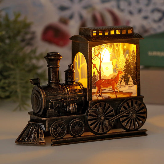 Retro Train LED Lights Christmas Plastic Glowing Night Lights