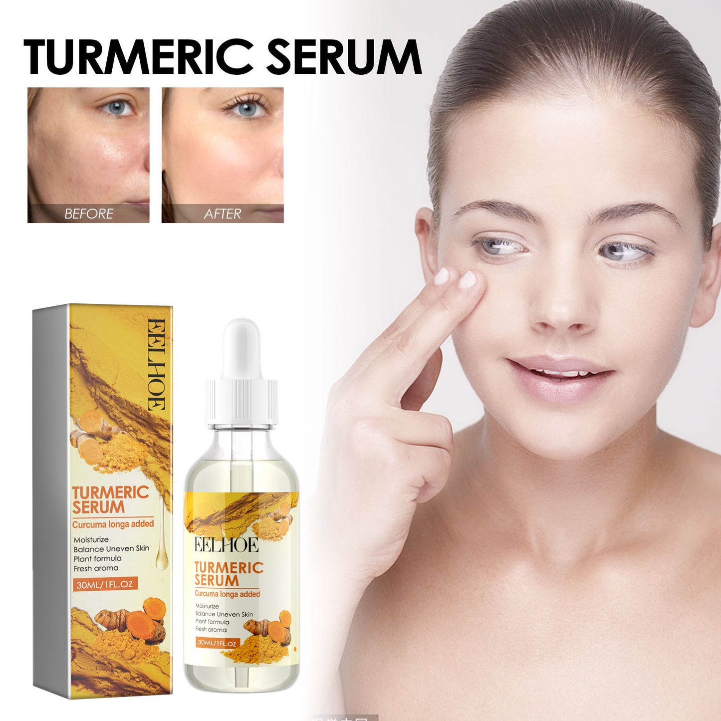 Turmeric Facial Skin Care Dark Spot Fade Anti-wrinkle Fine Lines Moisturizing Improve Skin Color