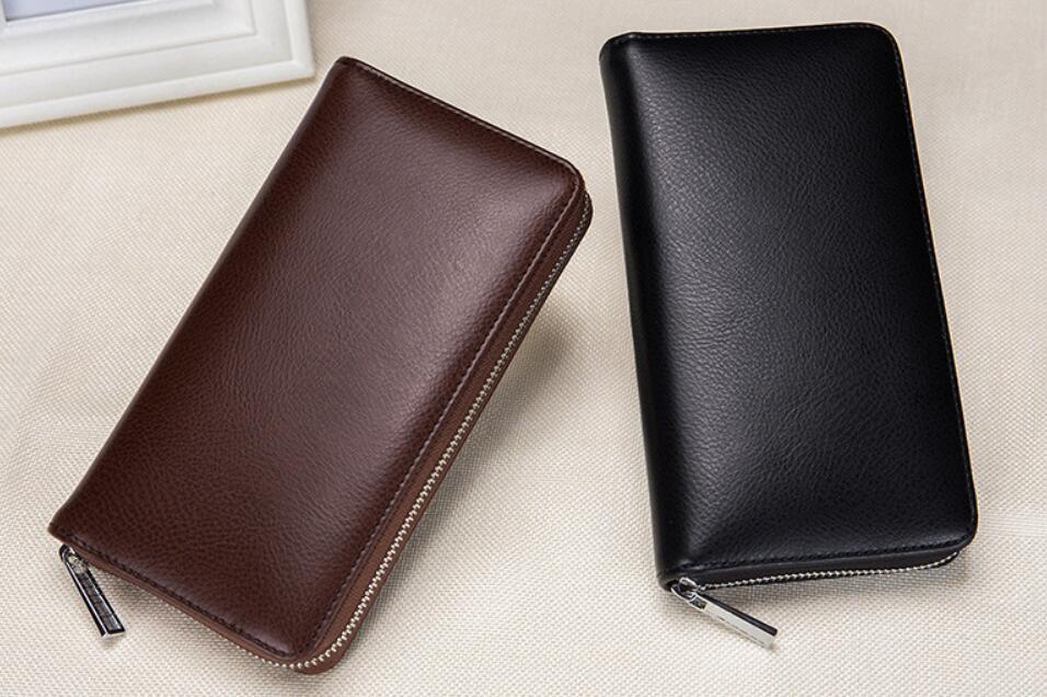 Rfid Many Departments Men Wallet Cow Genuine Leather 36 Slots Card Holder Cell Phone Pocket Male Wallets Clutch Man Long Purse