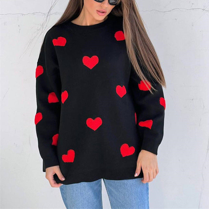 Fashion Love Embroidered Sweater For Women