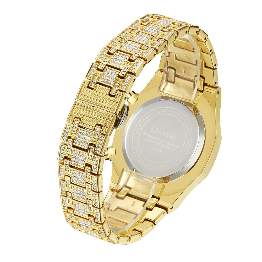 Shang Sports Business Men's Watch With Gold And Diamonds