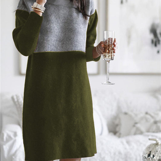 Women Net Red Woolen Sweater Dress