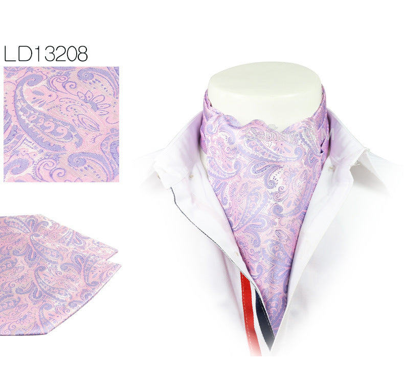 Double-sided Men's Scarf Scarf Retro Cashew Flower Scarf Men's Tie