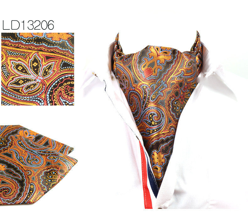 Double-sided Men's Scarf Scarf Retro Cashew Flower Scarf Men's Tie