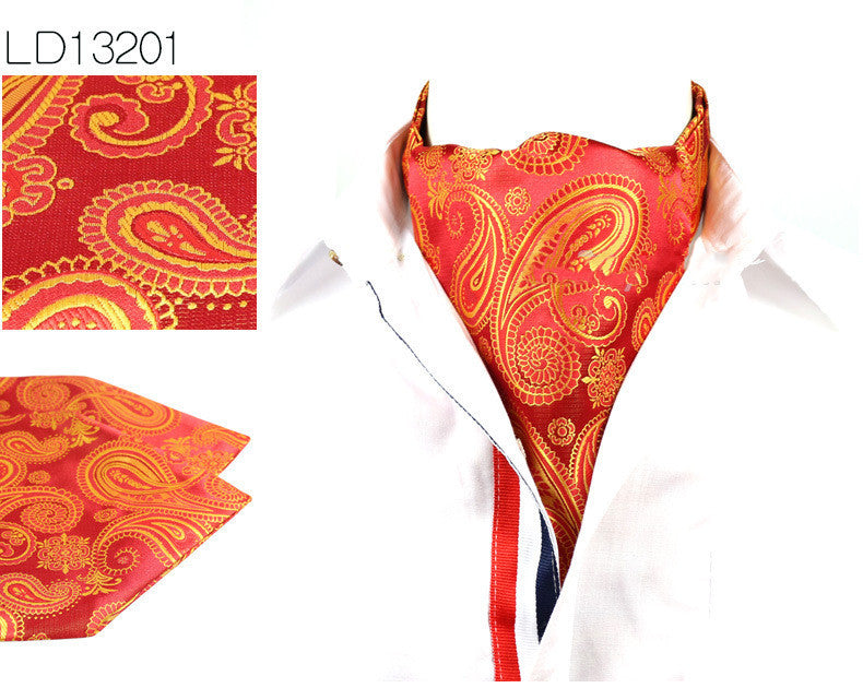 Double-sided Men's Scarf Scarf Retro Cashew Flower Scarf Men's Tie