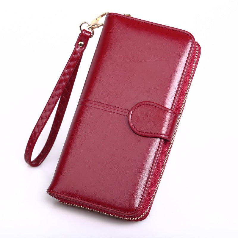 Hot Sale Zipper Long Wallet Coin Purse Leather Women