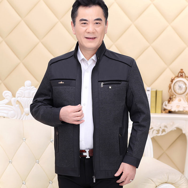 Middle-Aged And Elderly Jacket Men Plus Velvet Thickening Men's Plus Cotton Jacket