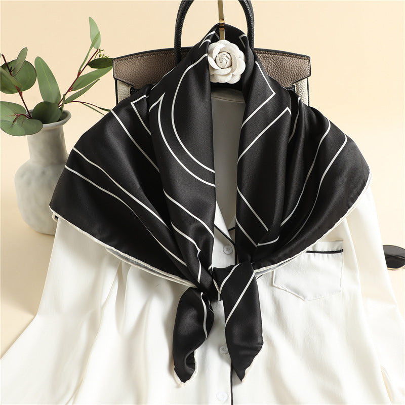 Women'S Square Scarf With Solid Color Scarf Women's square scarf with solid color scarf
