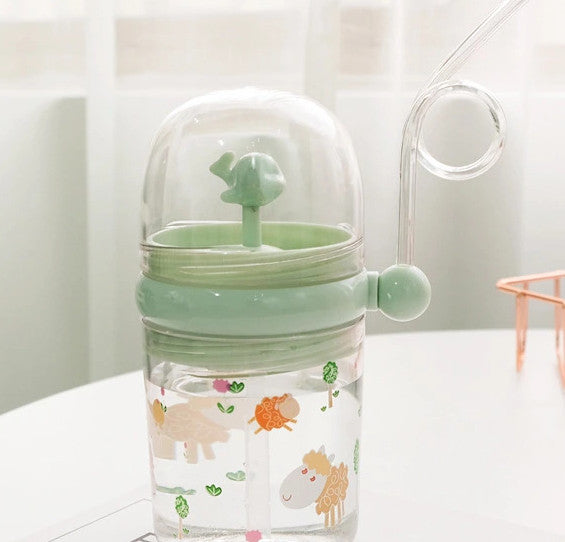 Daily children's water bottle with straw whale cup