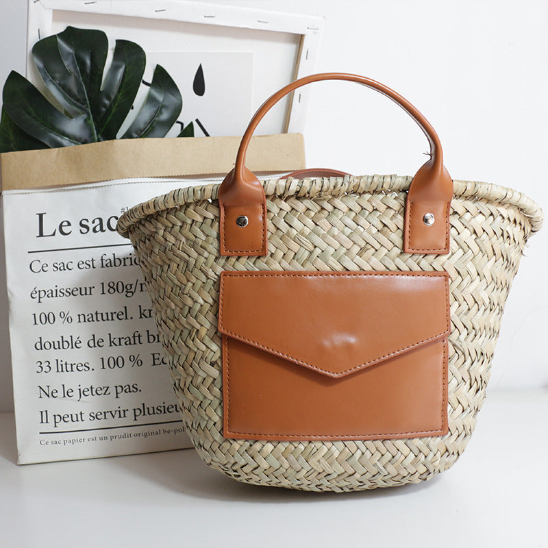 Grass Diagonal Hand-Held Women S Straw Bag